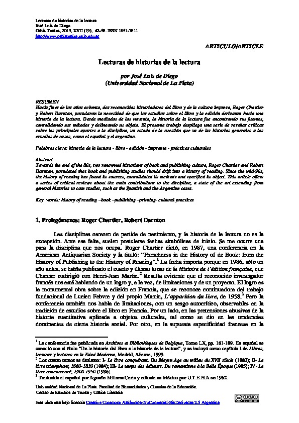 Lecturas de historia de la lectura
